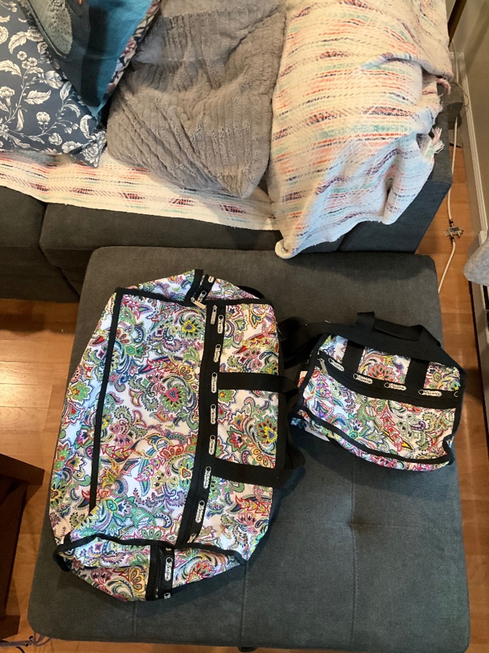 EUC LeSportsac Paisley Weekender Bags Large & Medium